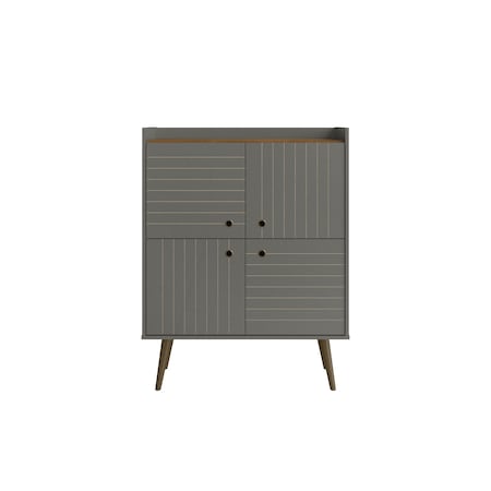 Manhattan Comfort Bogart Accent Cabinet in Grey and Nature 255BMC50